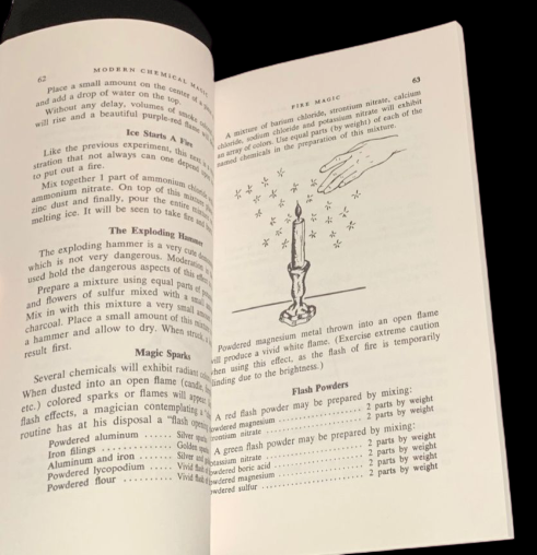 MODERN CHEMICAL MAGIC BOOK Lippy Fire Trick Science Flash Paper Special Effects