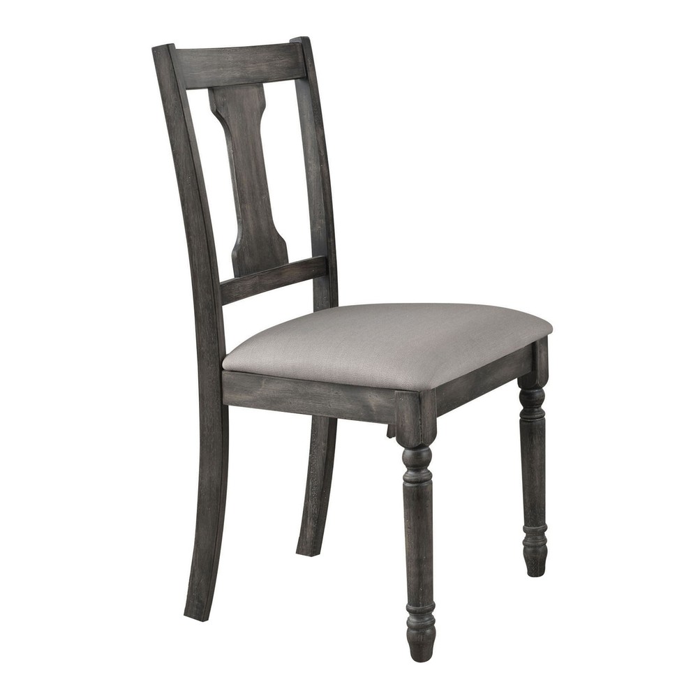 Tan and Weathered Grey Open Back Side Chairs
