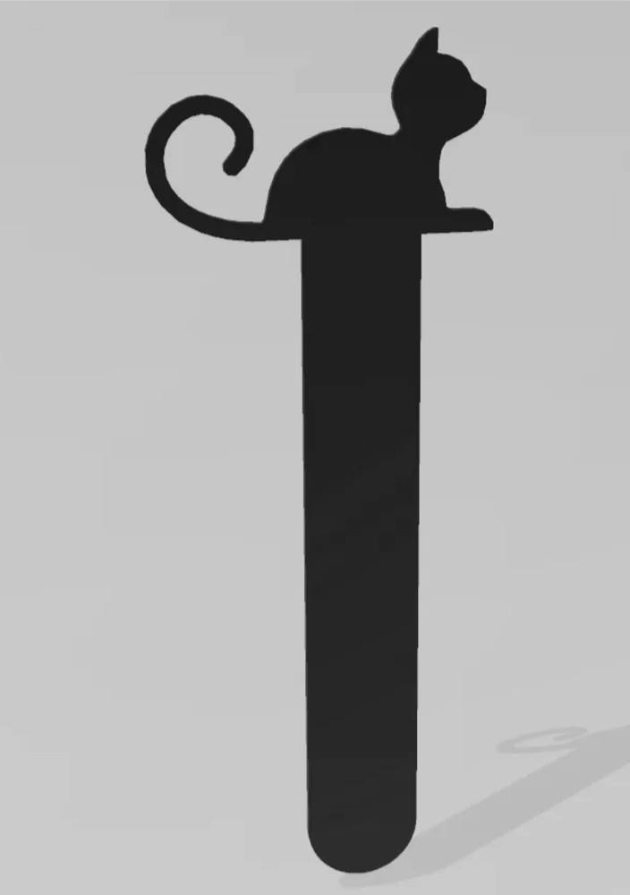 Curious Cat Bookmark 2x (Black or White)