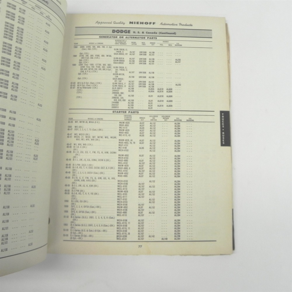 1967 CE NIEHOFF IGNITION PARTS ELECTRICAL TESTING EQUIPMENT ACCESSORIES CATALOG