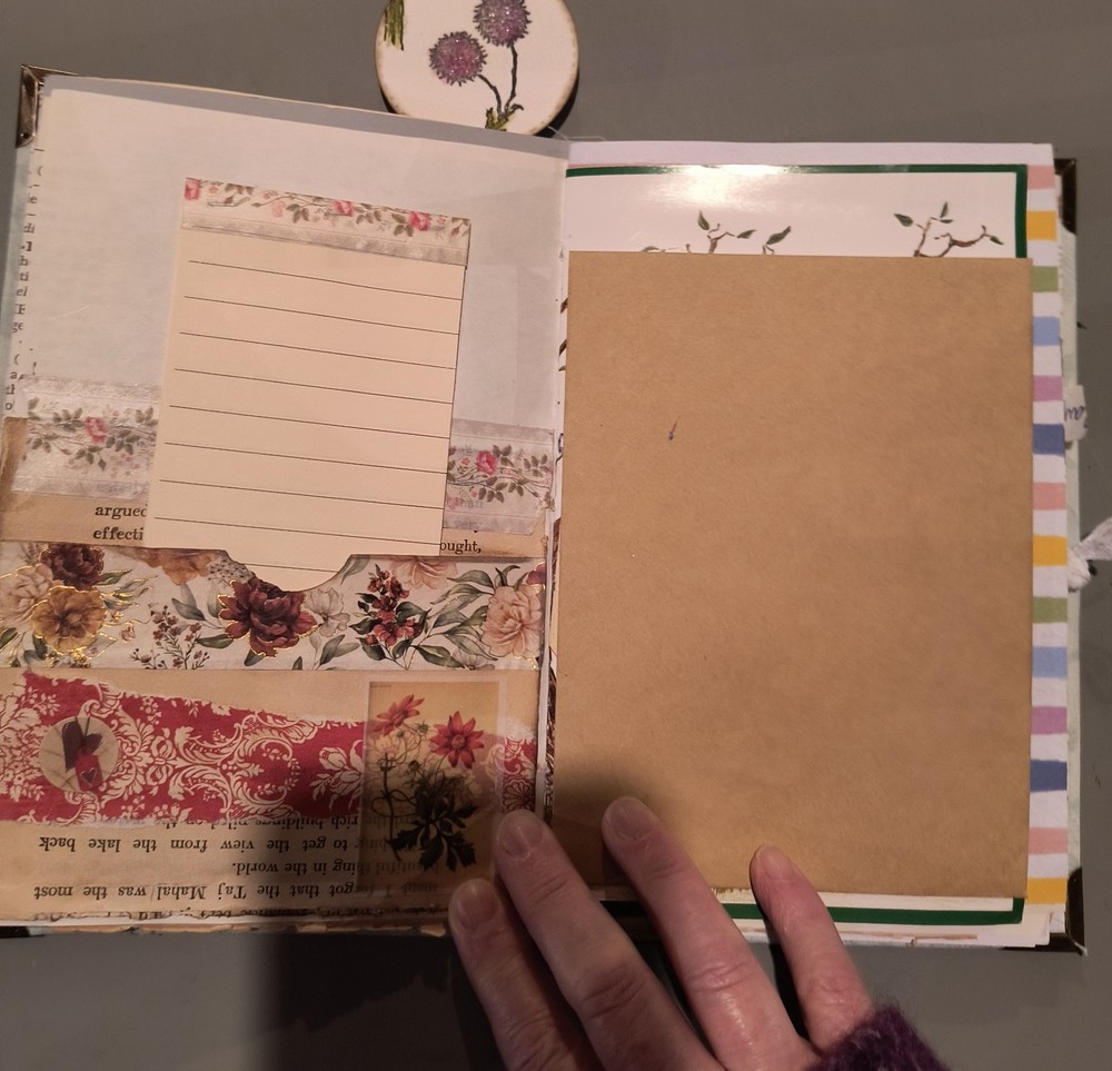 Handmade fabric covered junk journal