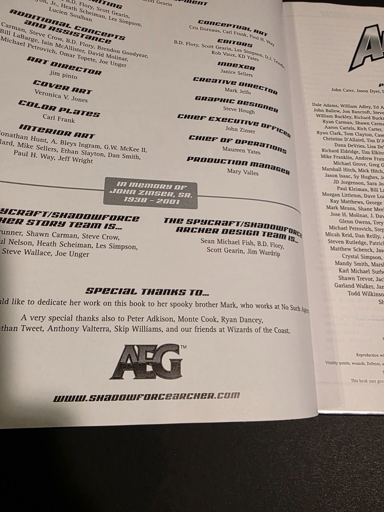 Shadowforce Archer : A Spycraft Campaign Setting ☆ d20 ☆ Authentic ☆