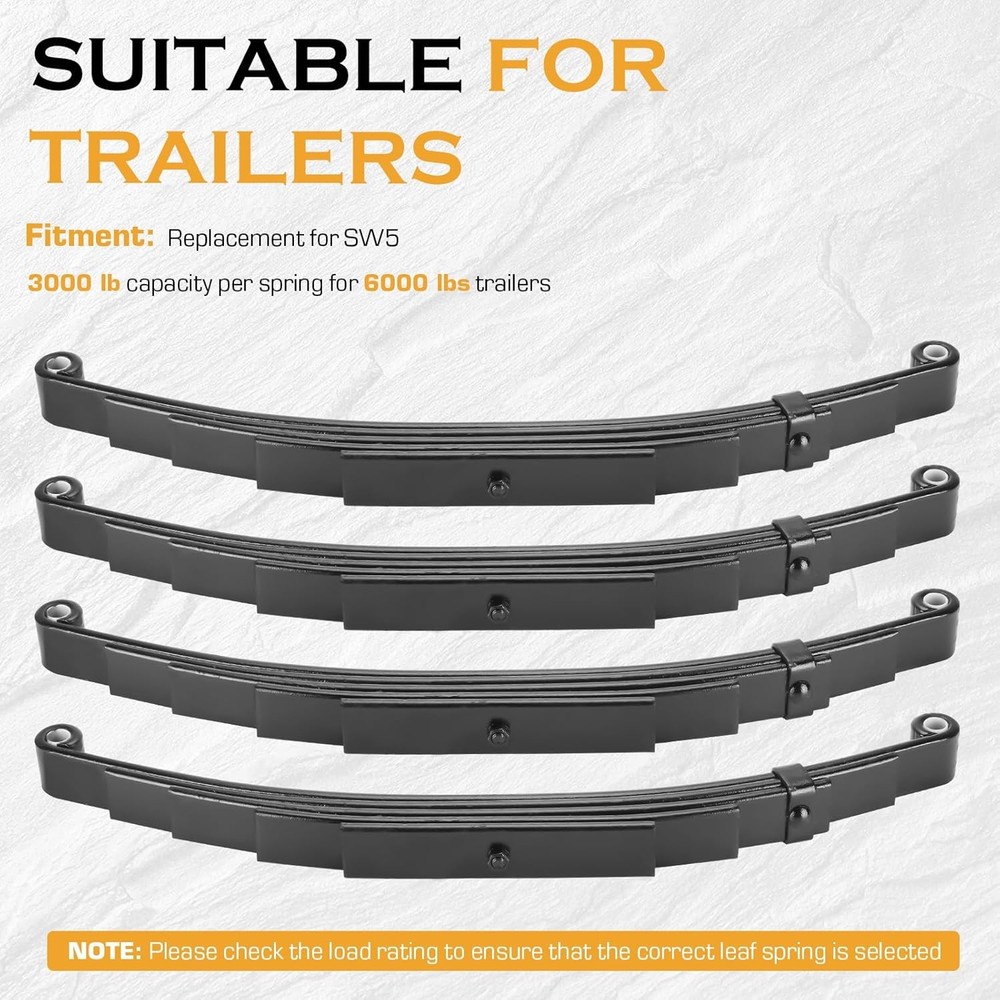 Double Eye Trailer Leaf Spring 5 Leaf 3000lb Capacity