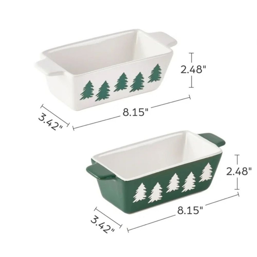 Festive Tree Design Ceramic Baking Dishes