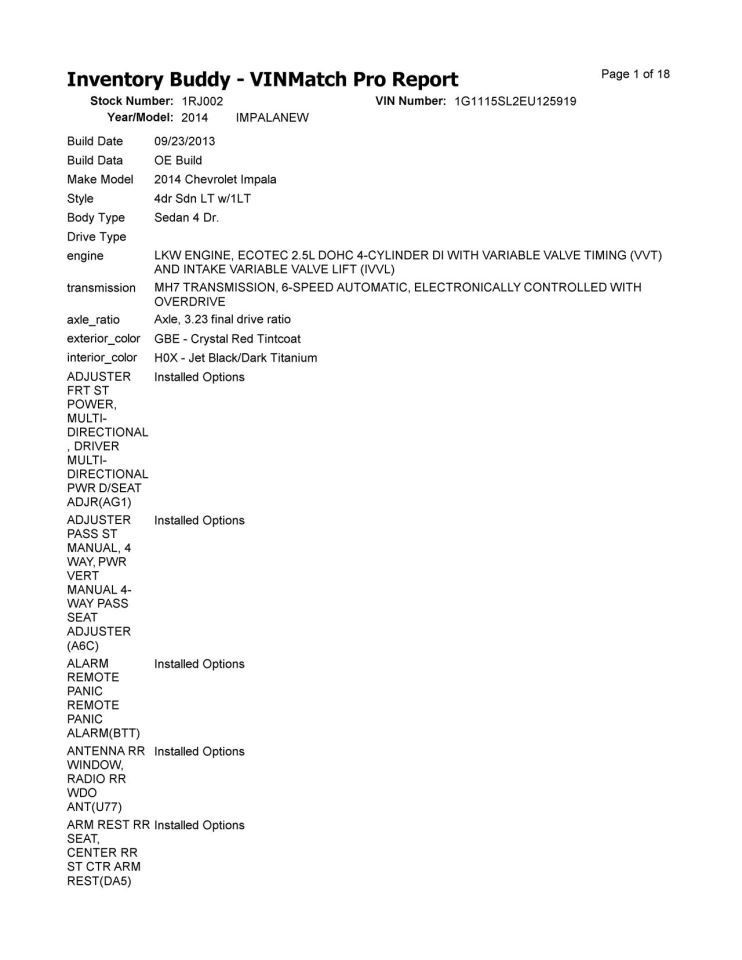 IMPALANEW 2014 Transmission Shift 104902473