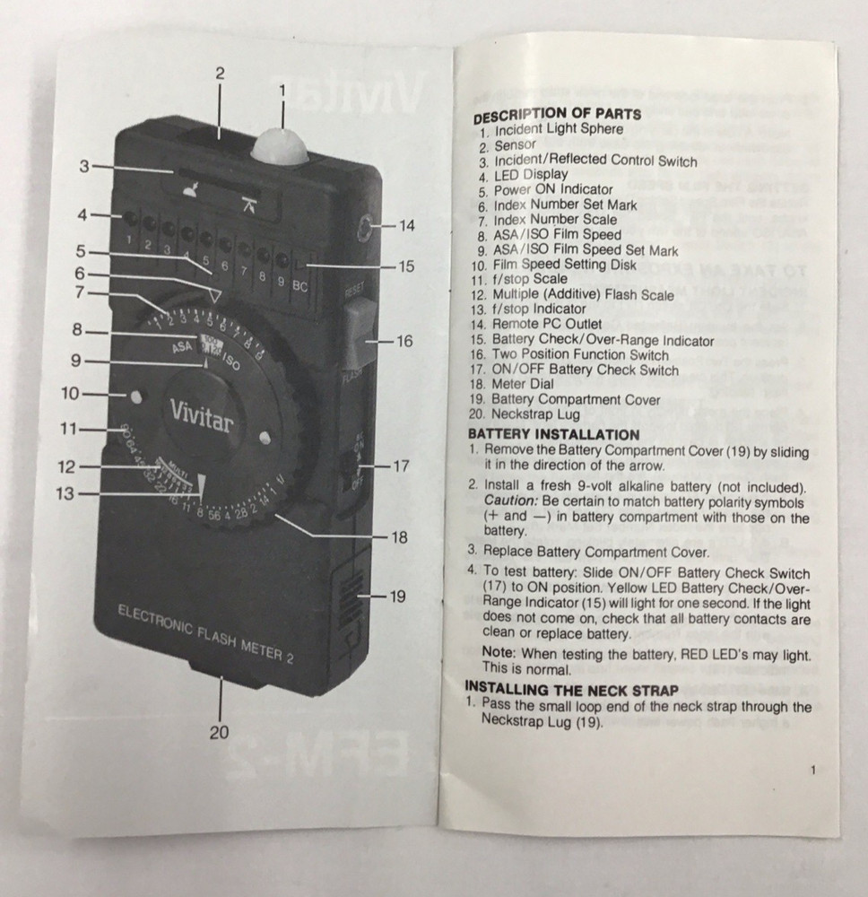 Vivitar EFM-2 Electronic Flash Meter 2