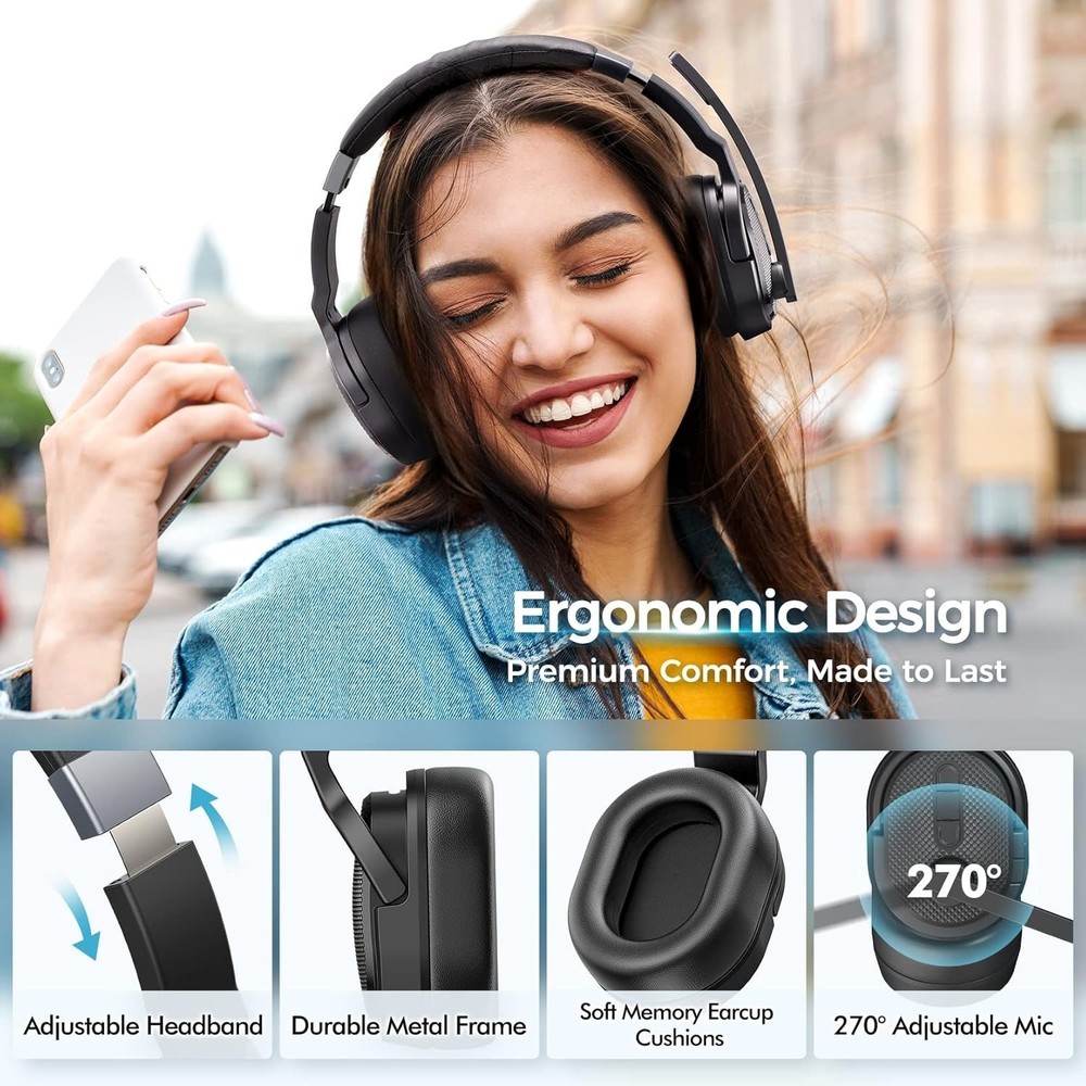 Trucker Bluetooth Headset with Dongle, Noise Cancelling Microphone
