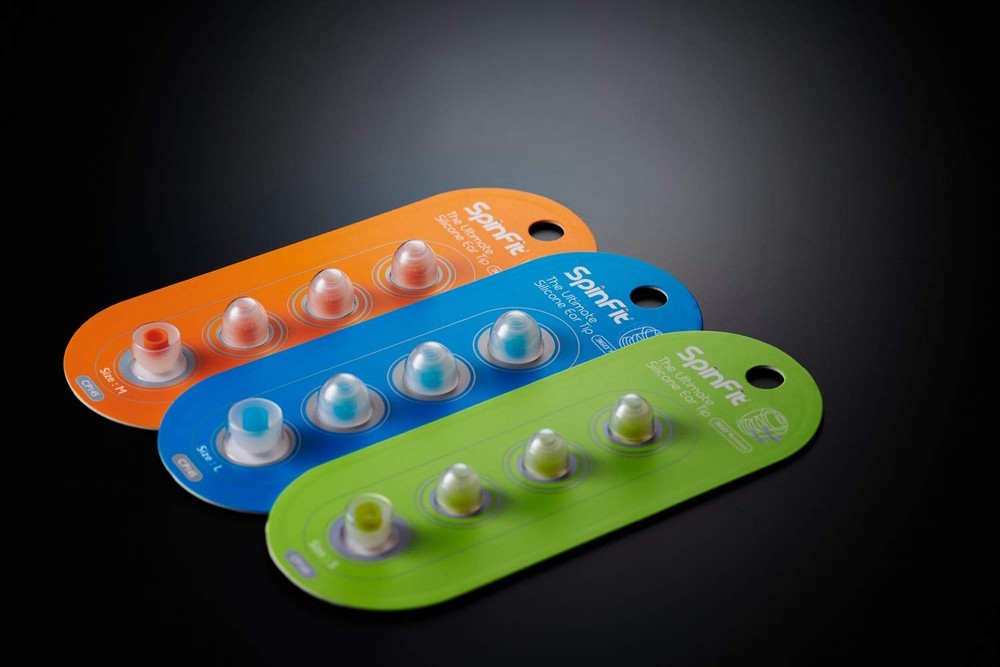 SpinFit CP145 for IEM - M - Patented Silicone Eartips Medium, Sky Blue