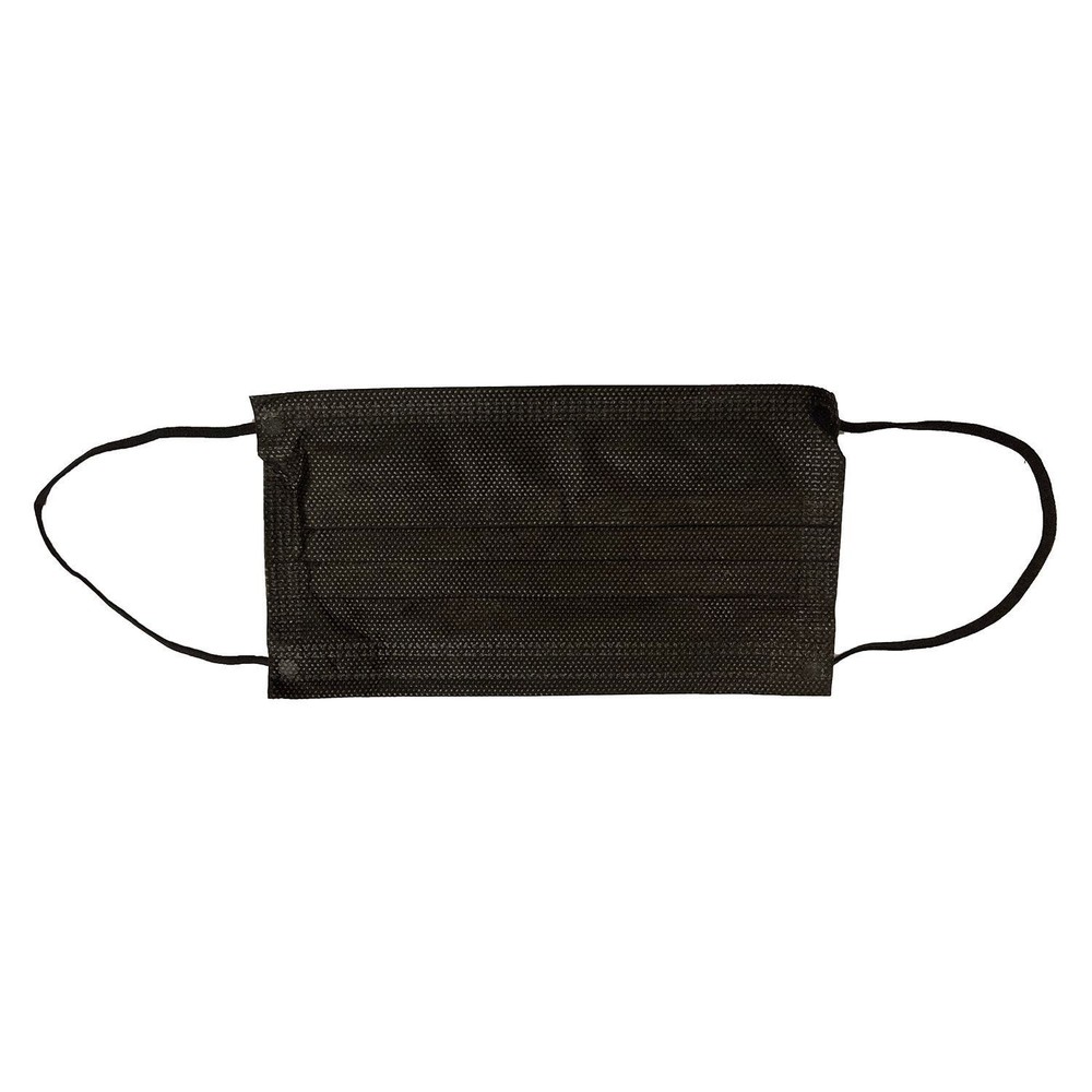 black disposable face mask