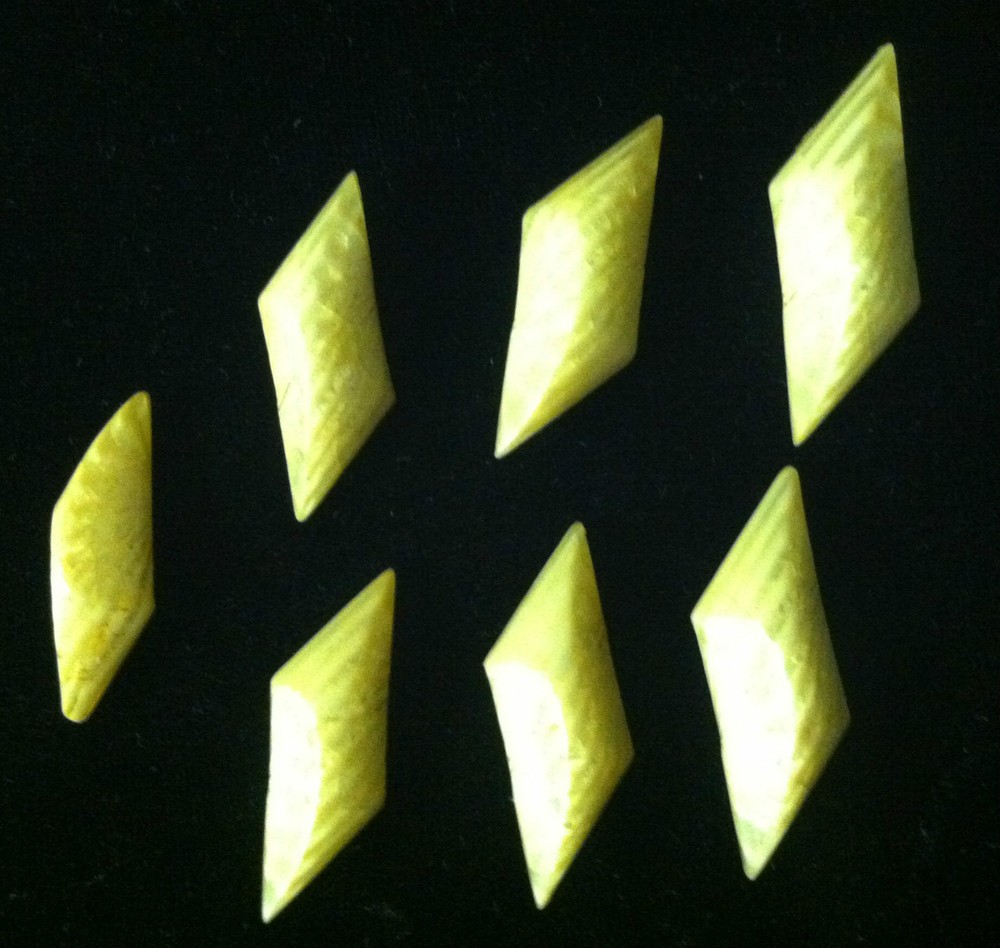 7 Vintage Celluloid Buttons – Unusual Shape