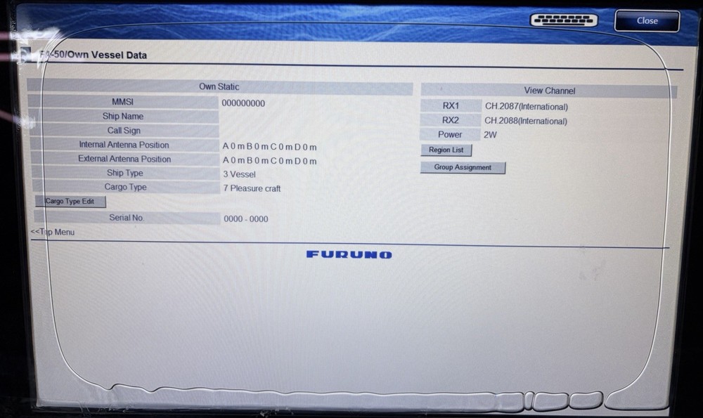 Furuno FA-50 Class B AIS Transceiver Module- Clear MMSI, Latest Software Updated