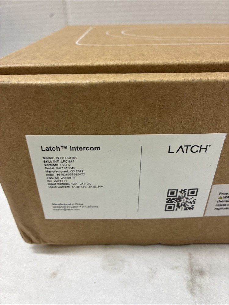 Latch Intercom Model INT1LFCNA1 - ** USED UNTESTED **