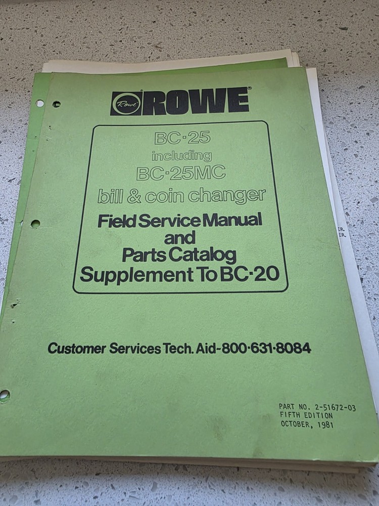 Rowe BC25 Service Manual