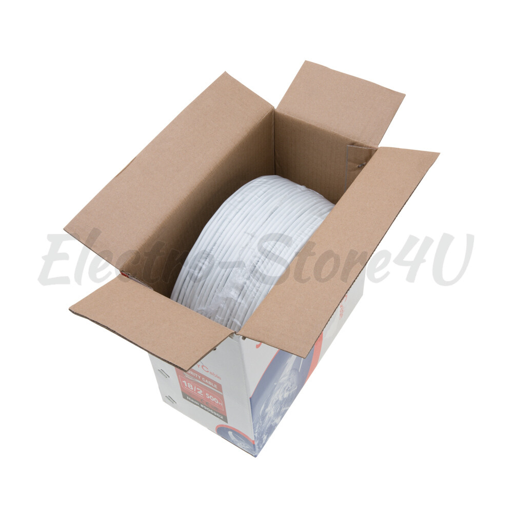 500ft Alarm Security Wire Cable 22/2 Gauge Solid Conductor UTP Unshielded CCA