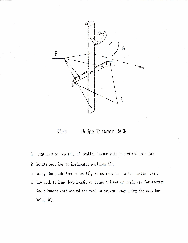 Rack-Em RA-3 Tool Holder Bolt-On Holds 1 Tool With A Loop Style Handle