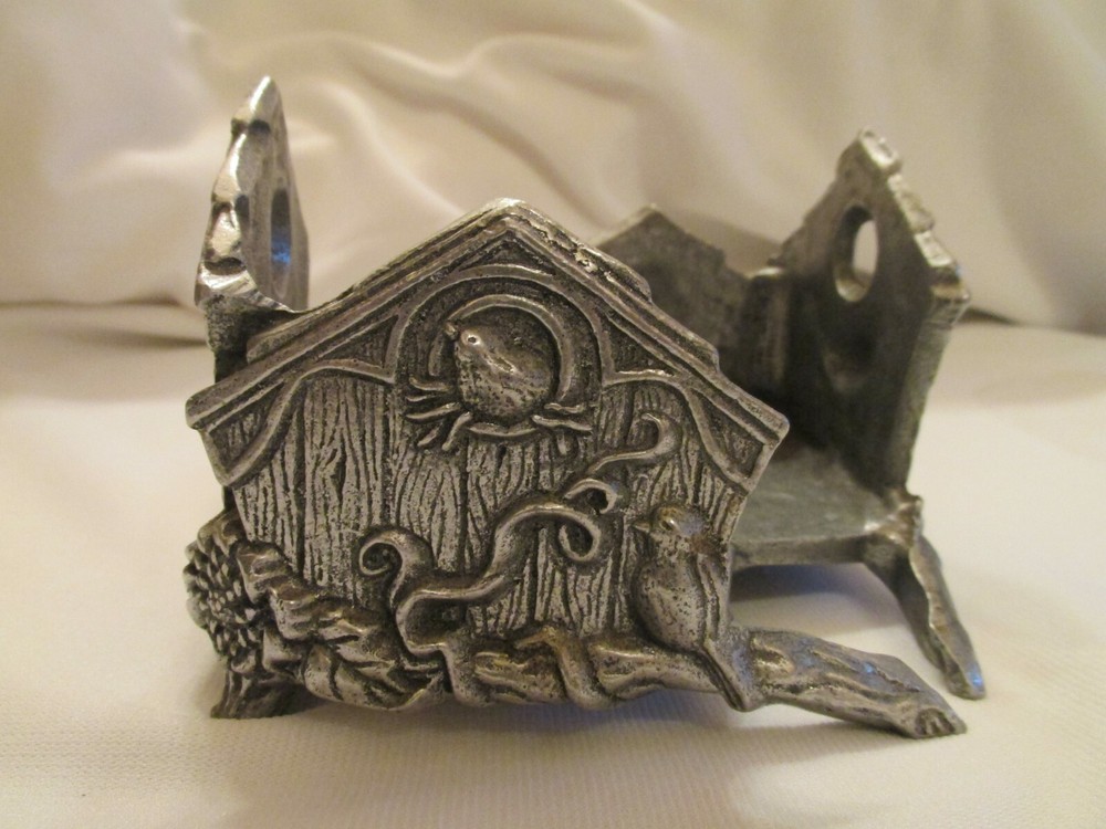 1999 Carson Pewter Square Birdhouse Candle Holder