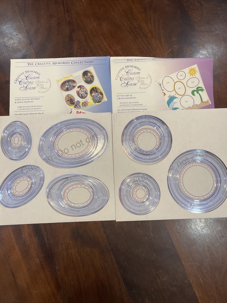 Creative Memories Custom Cutting System Patterns Templates Circles Ovals Lot