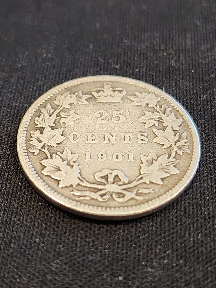 1901 Canada 25 Cents Silver Coin