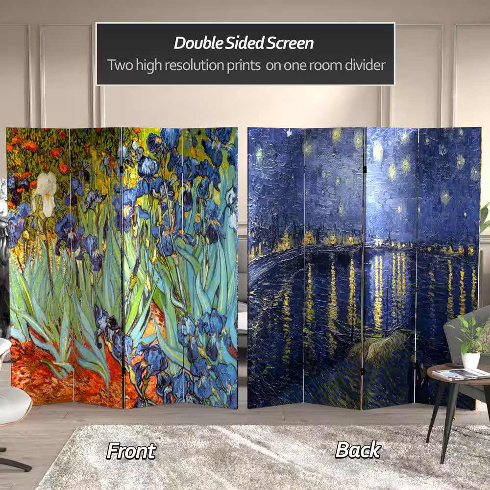 6 Ft. Printed 4-Panel Room Divider