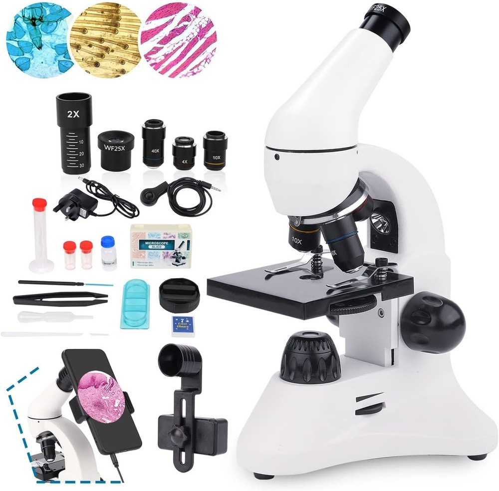 USCAMEL Microscope for Adults Kids, 100X-2000X Biological Compound Microscope