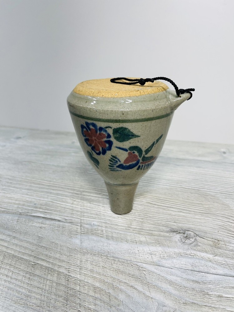 6” Stoneware Hummingbird House Hand Turned Pottery
