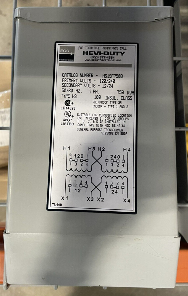 EGS HS19F750B- HEVI-DUTY GENERAL PURPOSE TRANSFORMER-