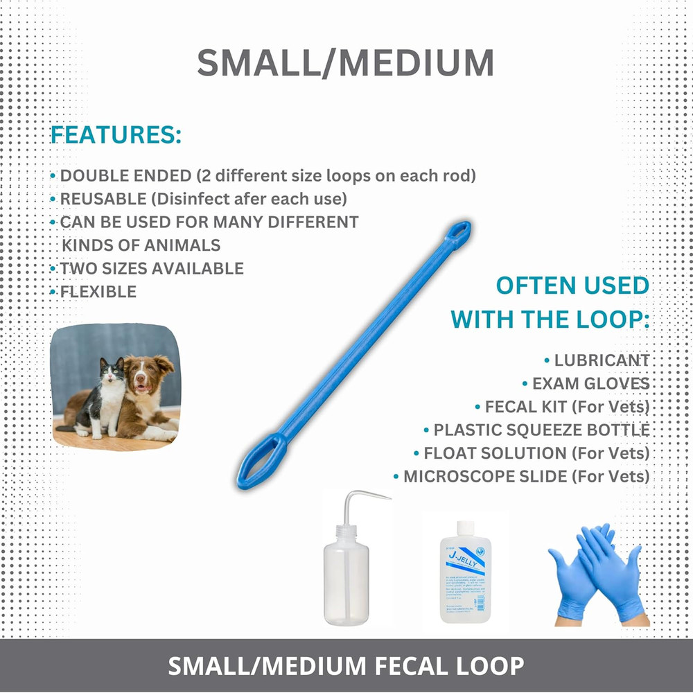 Fecal Loop for Small and Medium Animals, Stool Sample Collection Kit for Smal...
