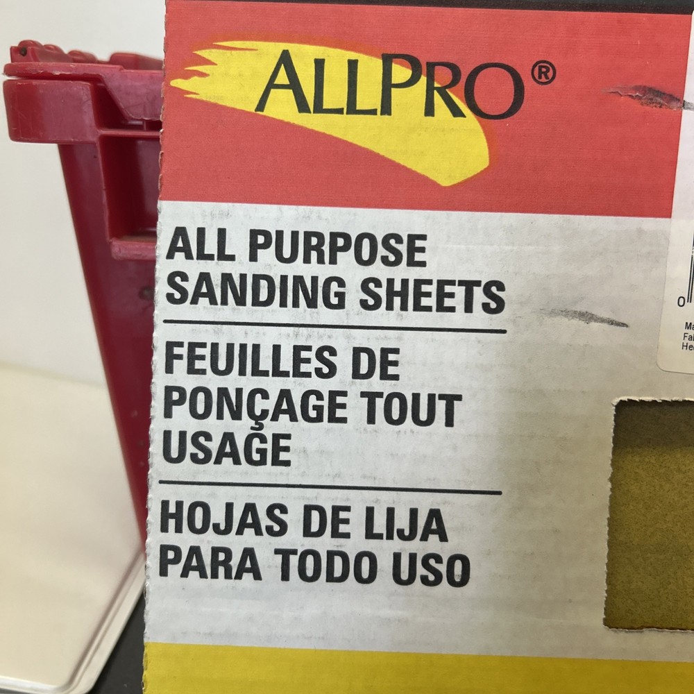 AllPro Sanding Sheets, 180 Grit, 9”x11”, 25 Sheets