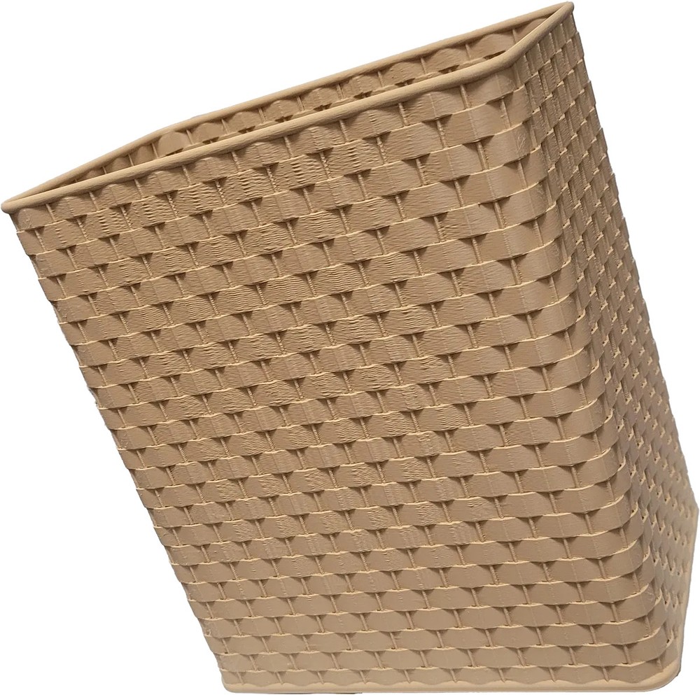 Light Brown Wicker Wastebasket/Decorative Trash Bin/Home Decor/Boho/Rectangular