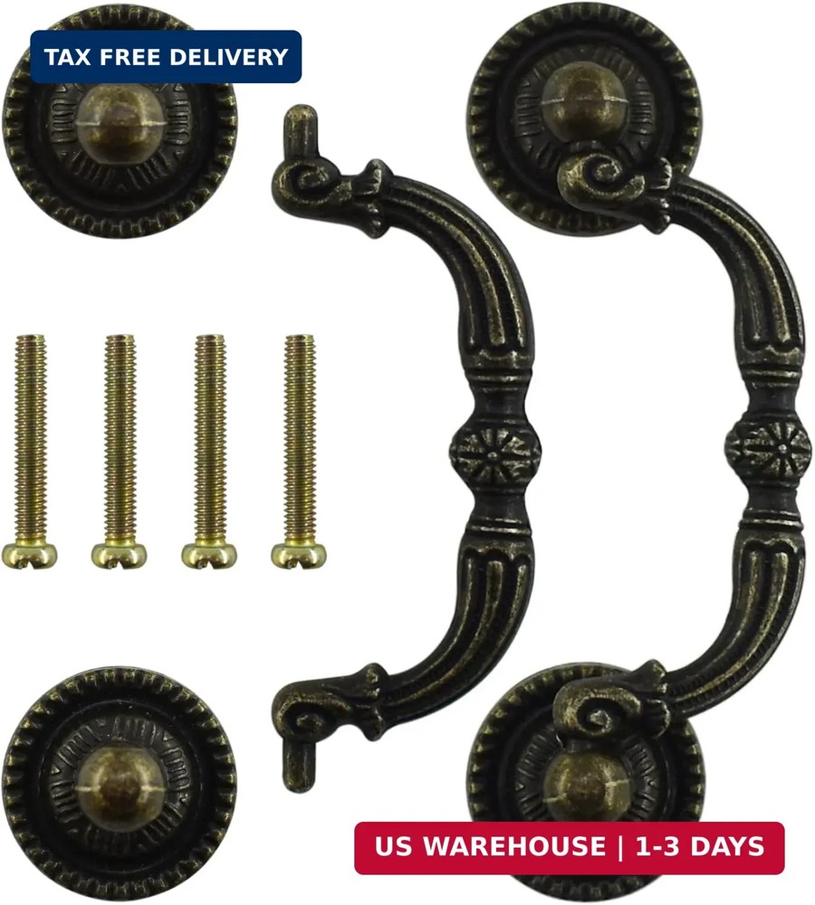 BDS-HOME 2pack 3" Bronze Vintage Pulls Handles Antique Decorative Drawer Knobs P