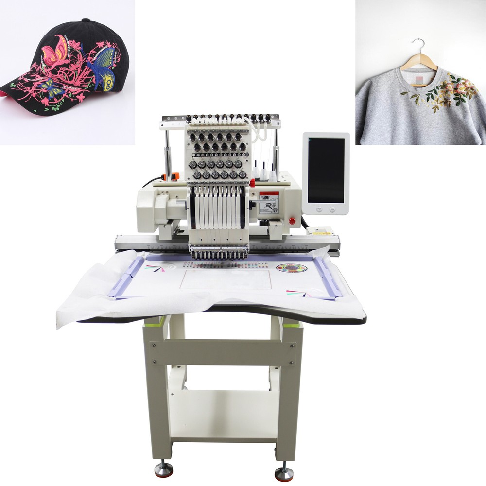Single-head 12 Neddles Clothes Hat Embroidery Machine Computerized Embroidery