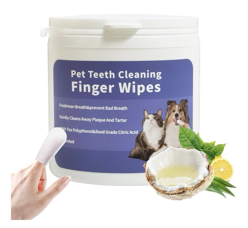 Pet Teeth Cleaning Finger Wipes Unscented