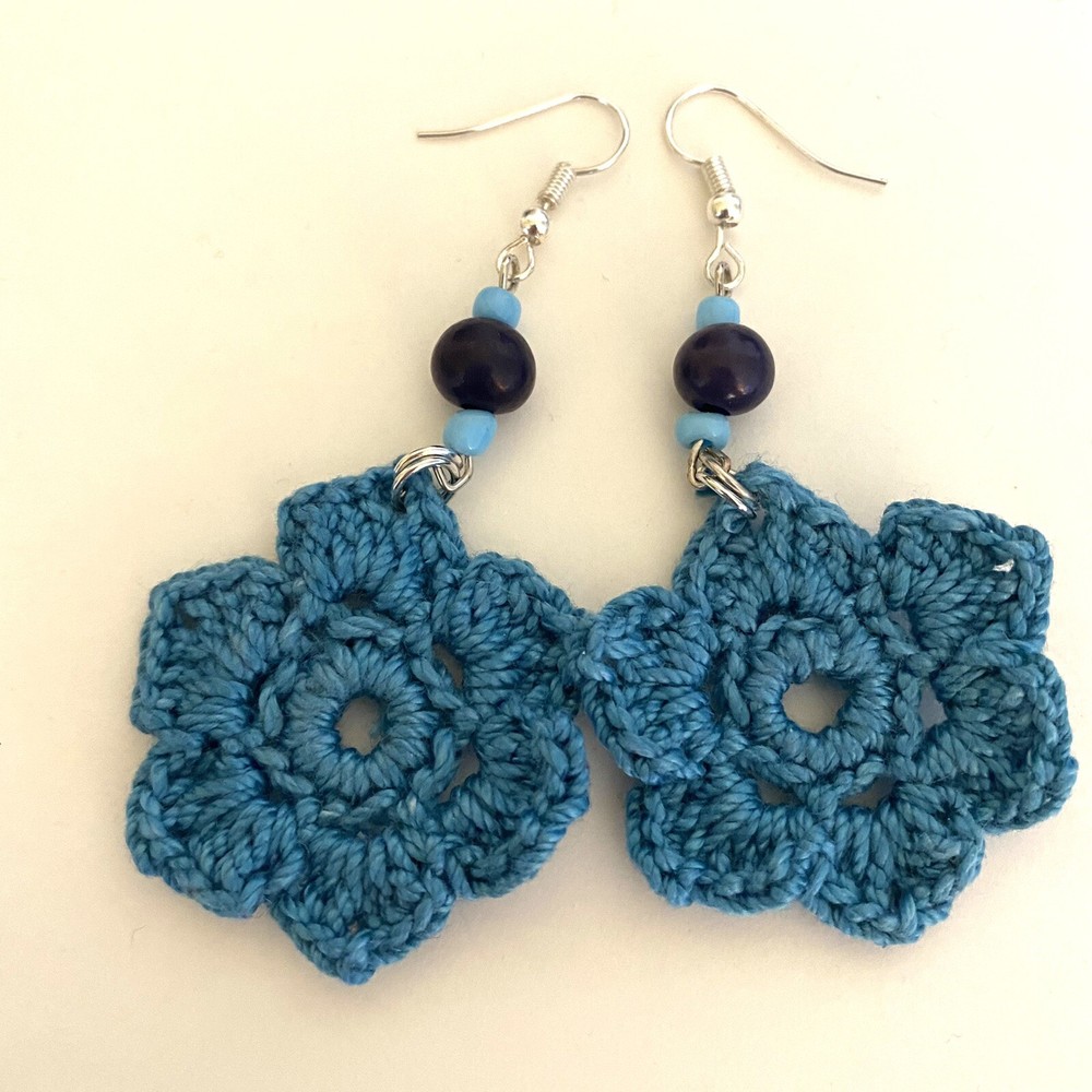 Crochet Flower Earrings, Boho Style Earrings