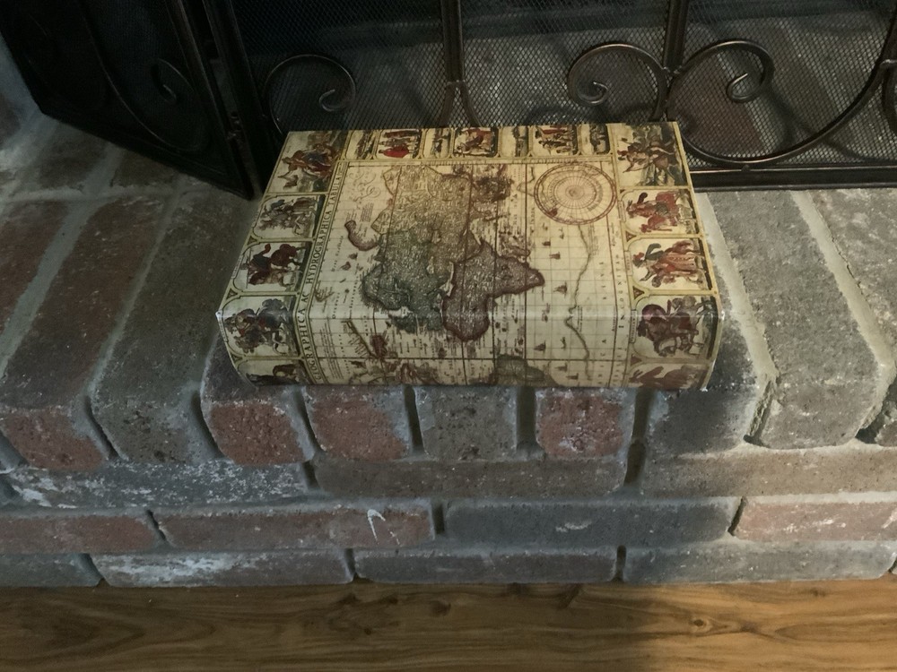Old World Map Covered Nesting Boxes For Storage and/or Decor
