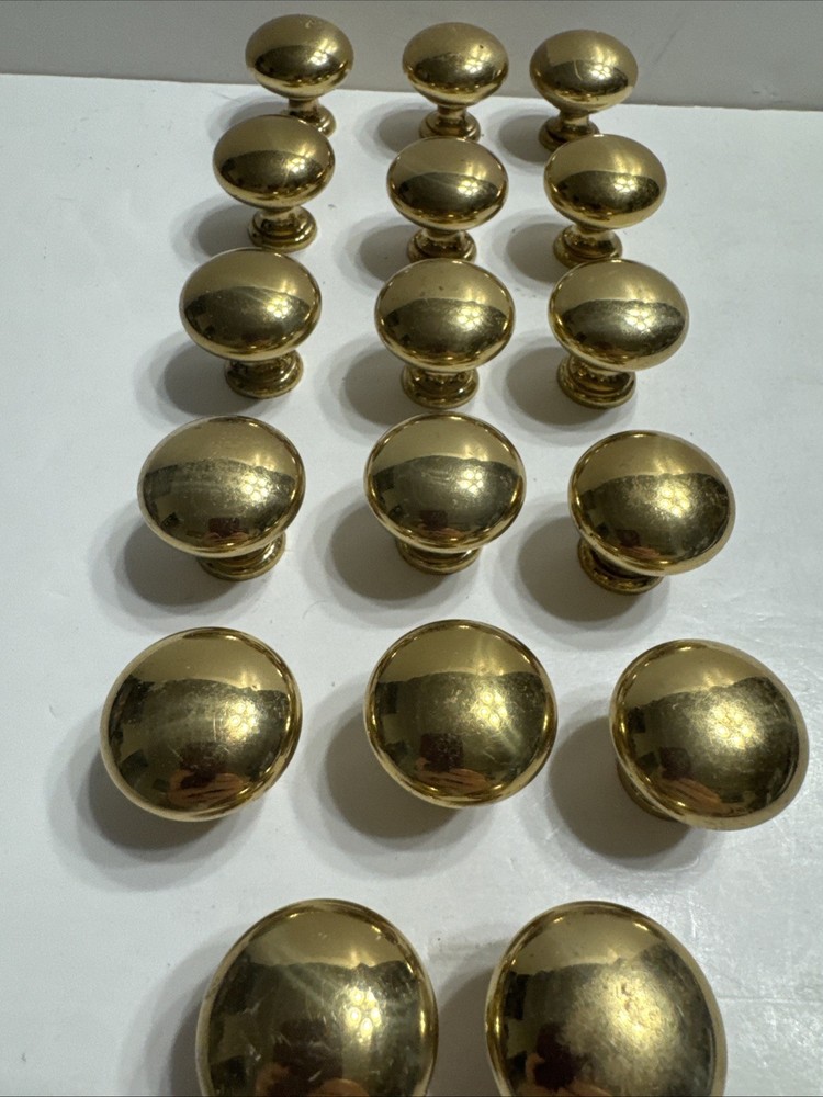 17 GOLDTONE NICKEL DRAWER OR CABINET PULLS