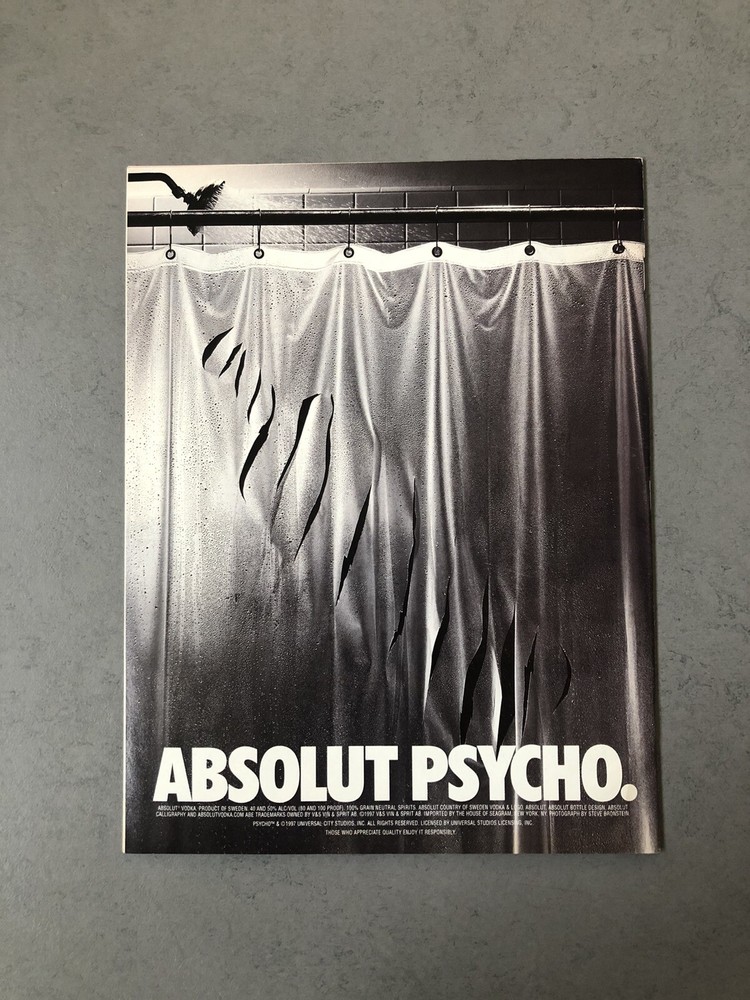 Collectible Absolut Psycho - Original Ad - Mint Condition
