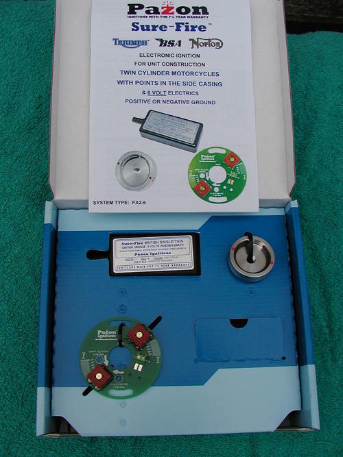 new PAZON 6 volt ELECTRONIC IGNITION singles + casing side points Triumph BSA