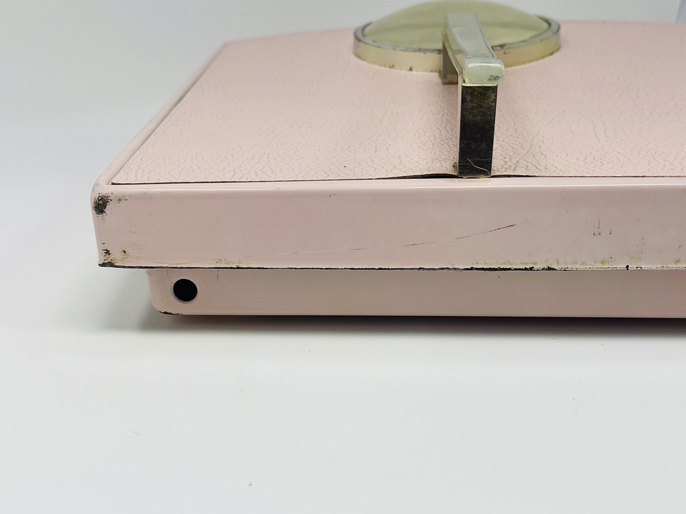 Vintage Mid-Century Detecto Auto Zero Pink Bathroom Scale Handle Works READ