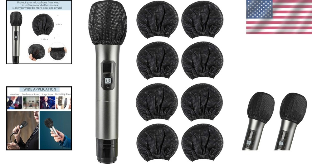 200 Pcs Disposable Microphone Covers - Non-Woven Windscreen for Performances
