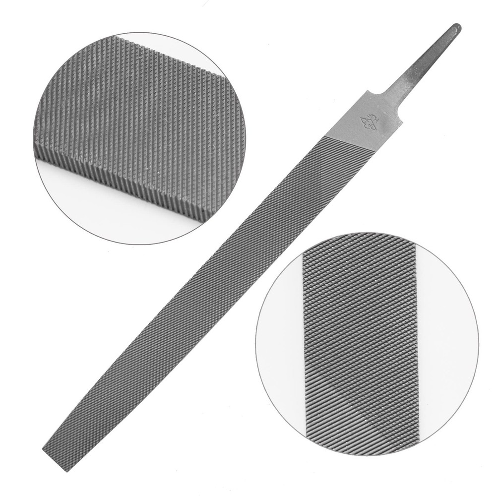 Axe File Sharpener 8-Inch 2PCS Set - Hardened Steel Flat Rectangular Gray