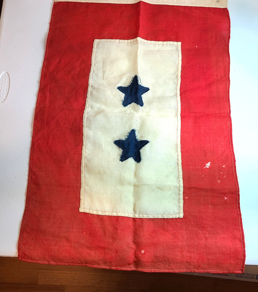 WWI 2 Sons in Service Wool Flag Multi Piece Construction Home Front