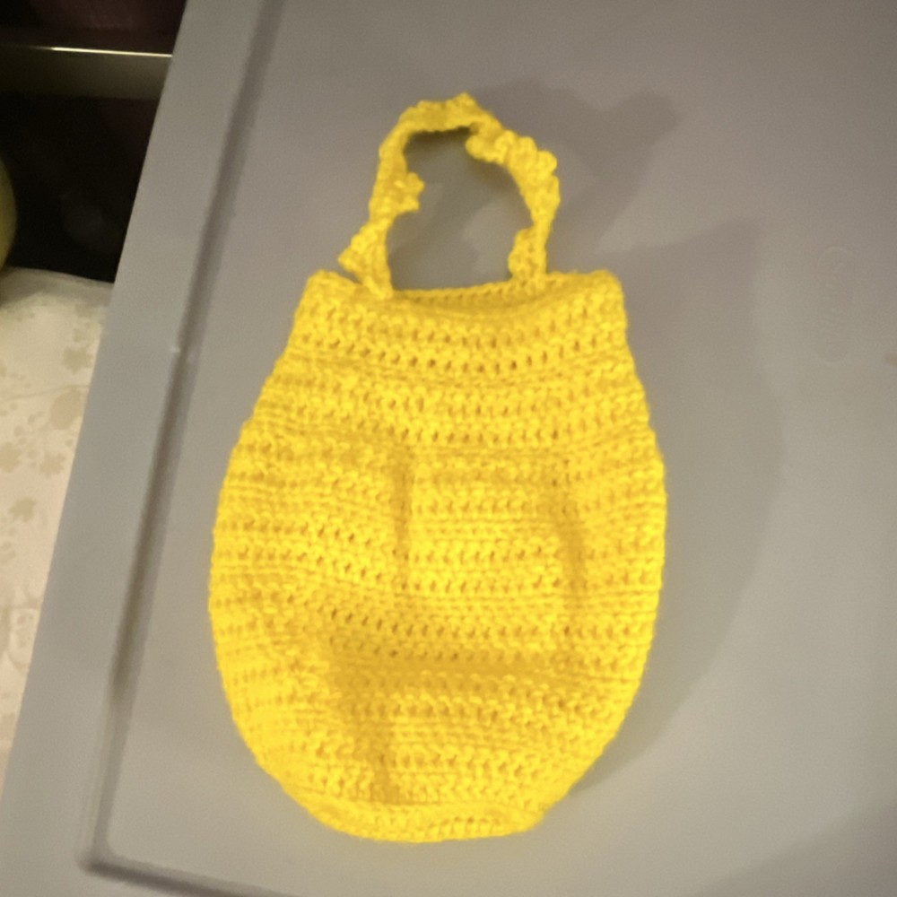 Handmade Yellow Crochet hand bag