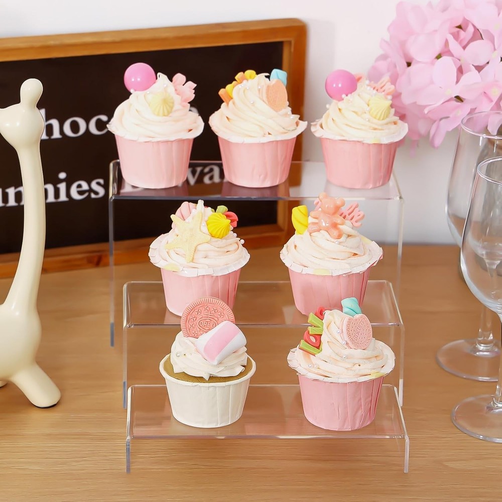 10pcs 2 Set Acrylic Risers for Display Clear Perfume Organizer Stands for Show