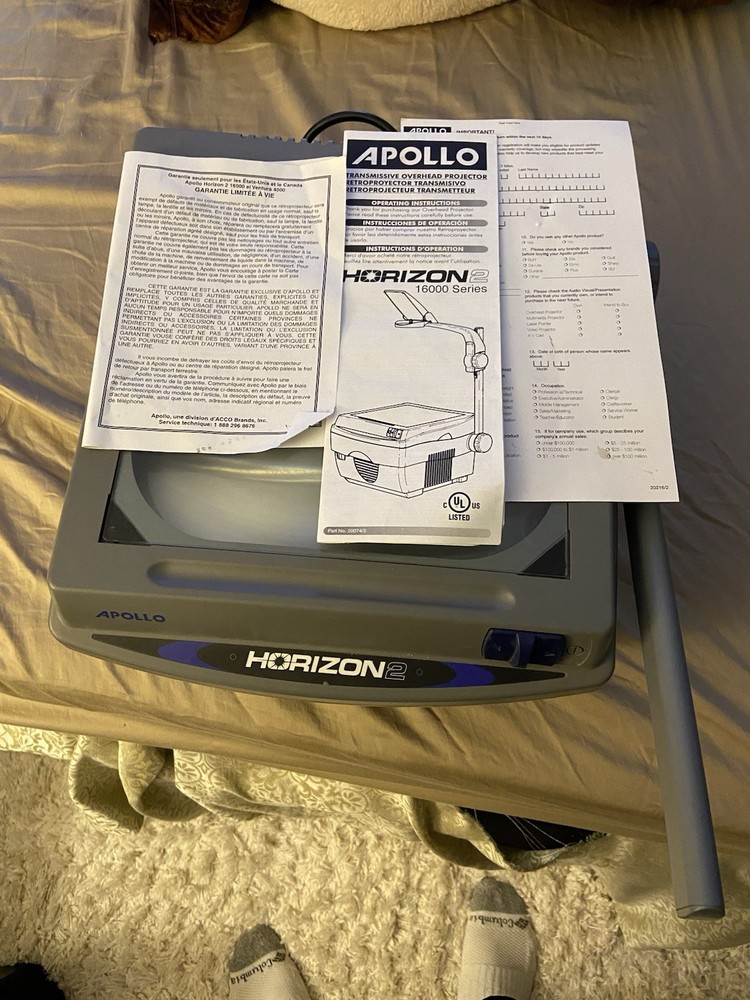 Apollo Horizon 2 Series 16000 Overhead Projector - Tested Working Missing Arm
