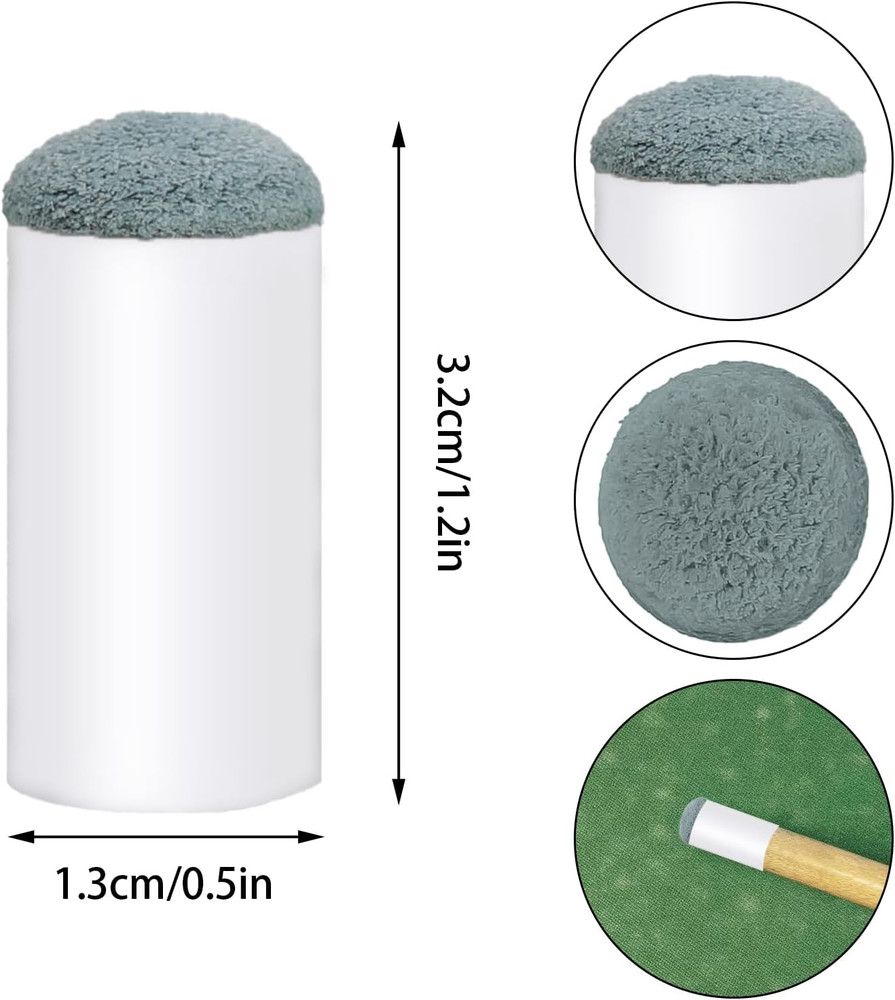 24 Pieces 13 Mm Pool Cue Tips Pool Stick Tips Slip on Cue Tips Replacement Pool