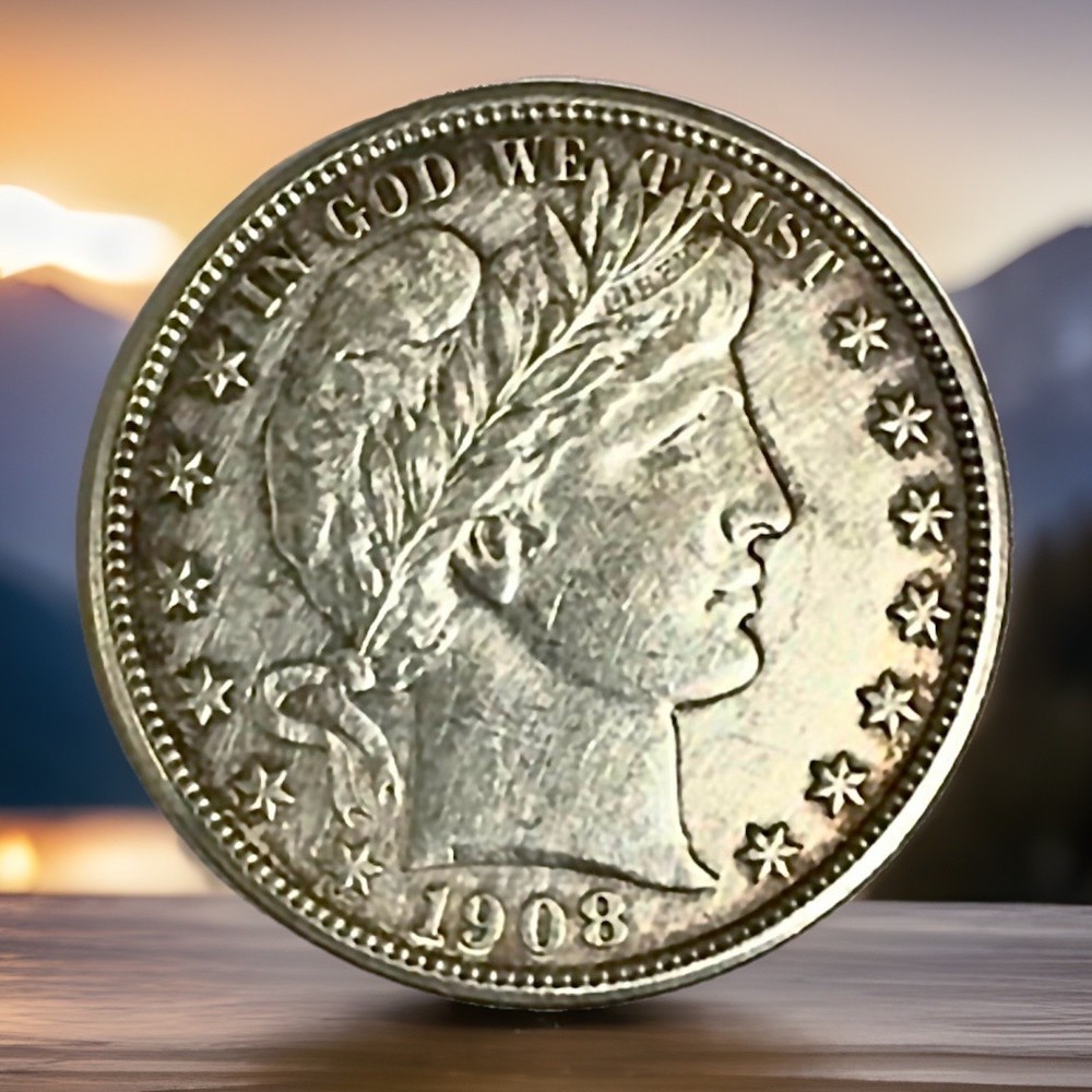 1908d 50c Barber Half Dollar AU