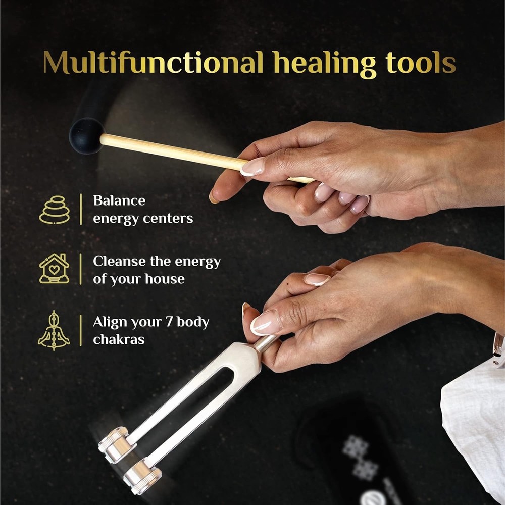 Complete Tuning Fork Kit - 3 Forks, Mallet, Pouch