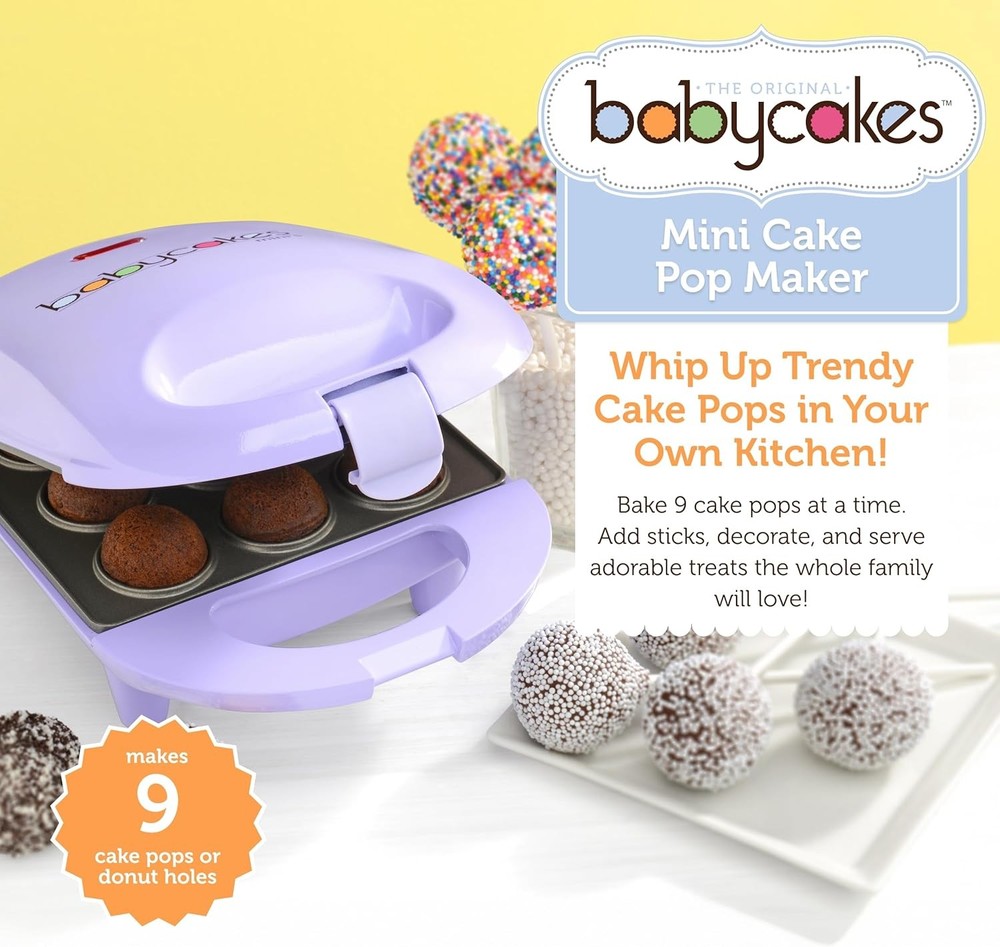 Mini Cake Pop Maker by Select Brands Easy-to-Use Machine Recipes Included