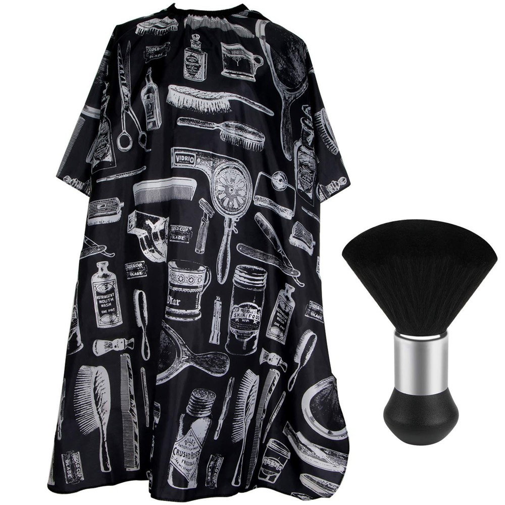 Adjustable Hair Cutting Cape with Soft Duster Brush – Full Coverage 47x56