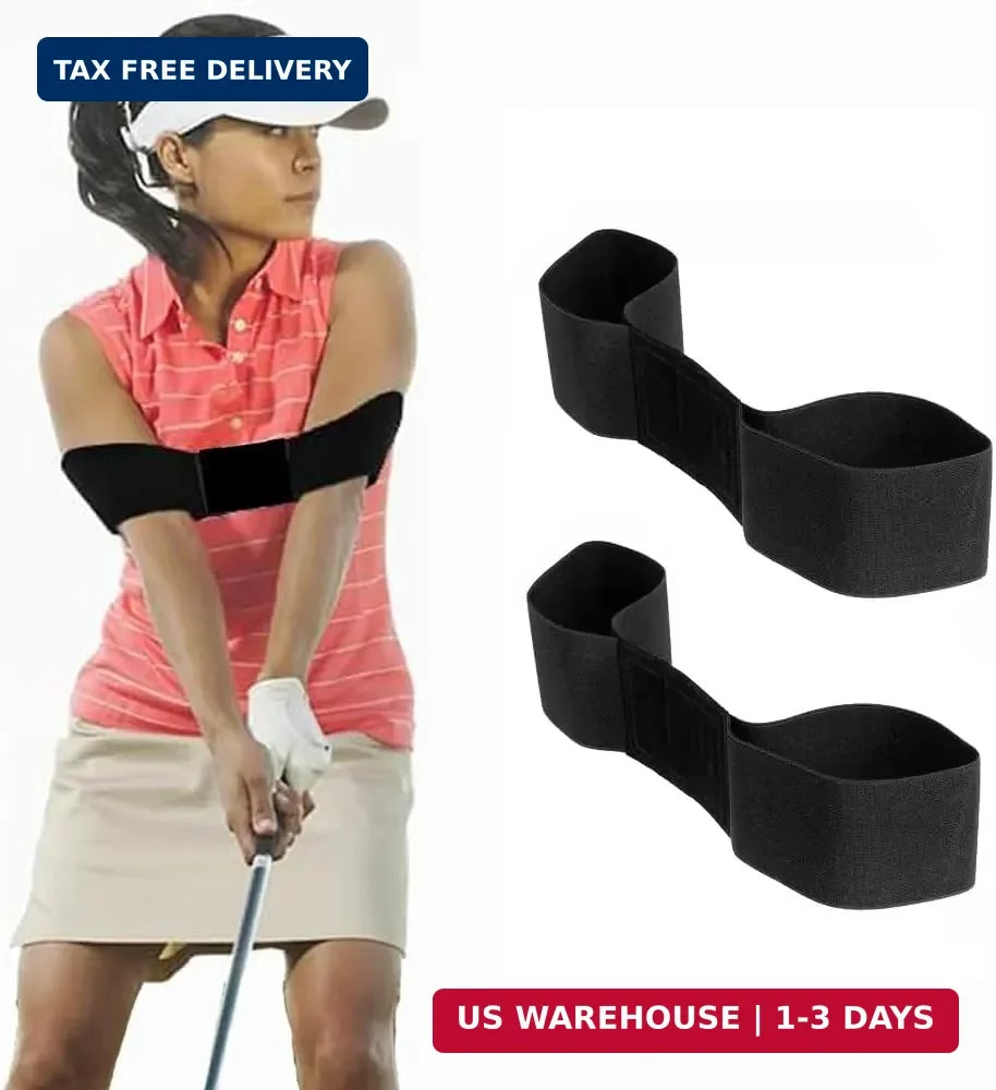 2-Pack Golf Swing Connector Band - Swing Plane Trainer for Arm Sync & Posture Co
